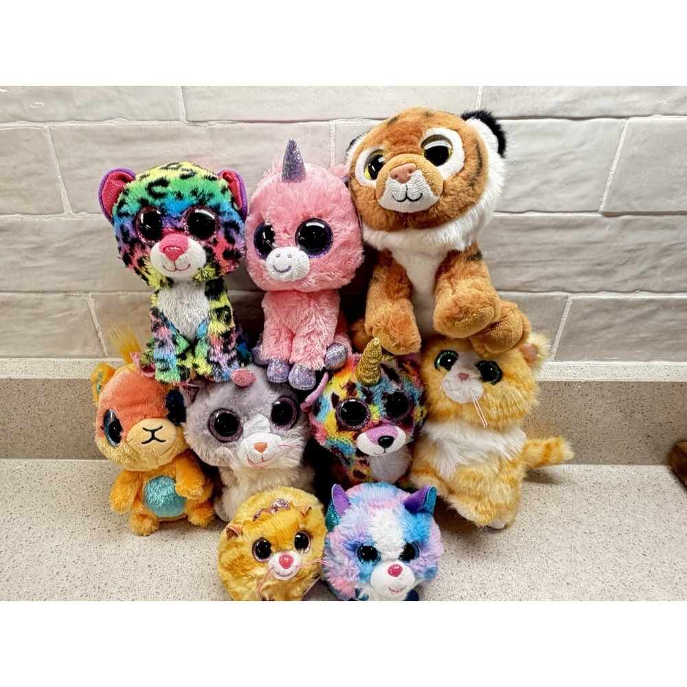 Ty Beanie Boos Balls Lot 7 Cat Kitten Plush Toys Christmas Stocking Stuffer Gift